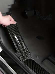 1 cuộn 6D Textured PVC Nhãn dán xe hơi - màu đen - Xem 2