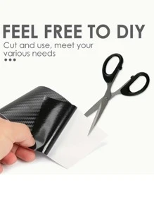 1 cuộn 6D Textured PVC Nhãn dán xe hơi - màu đen - Xem 5