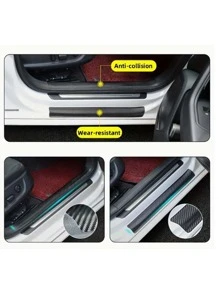 1 cuộn 6D Textured PVC Nhãn dán xe hơi - màu đen - Xem 6