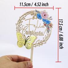 1 Miếng Bướm 3D Gỗ Hoa Đồ trang trí Bánh Cho bữa tiệc Đồ trang trí - Nhiều màu - Xem 4