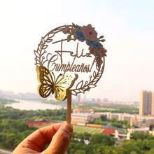 1 Miếng Bướm 3D Gỗ Hoa Đồ trang trí Bánh Cho bữa tiệc Đồ trang trí - Nhiều màu - Xem 5