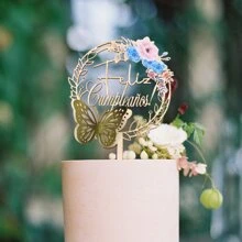 1 Miếng Bướm 3D Gỗ Hoa Đồ trang trí Bánh Cho bữa tiệc Đồ trang trí - Nhiều màu - Xem 1