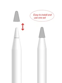 10pcs Silicone Stylus Pen Tip Case Compatible With Apple Pencil - Grey - View 2