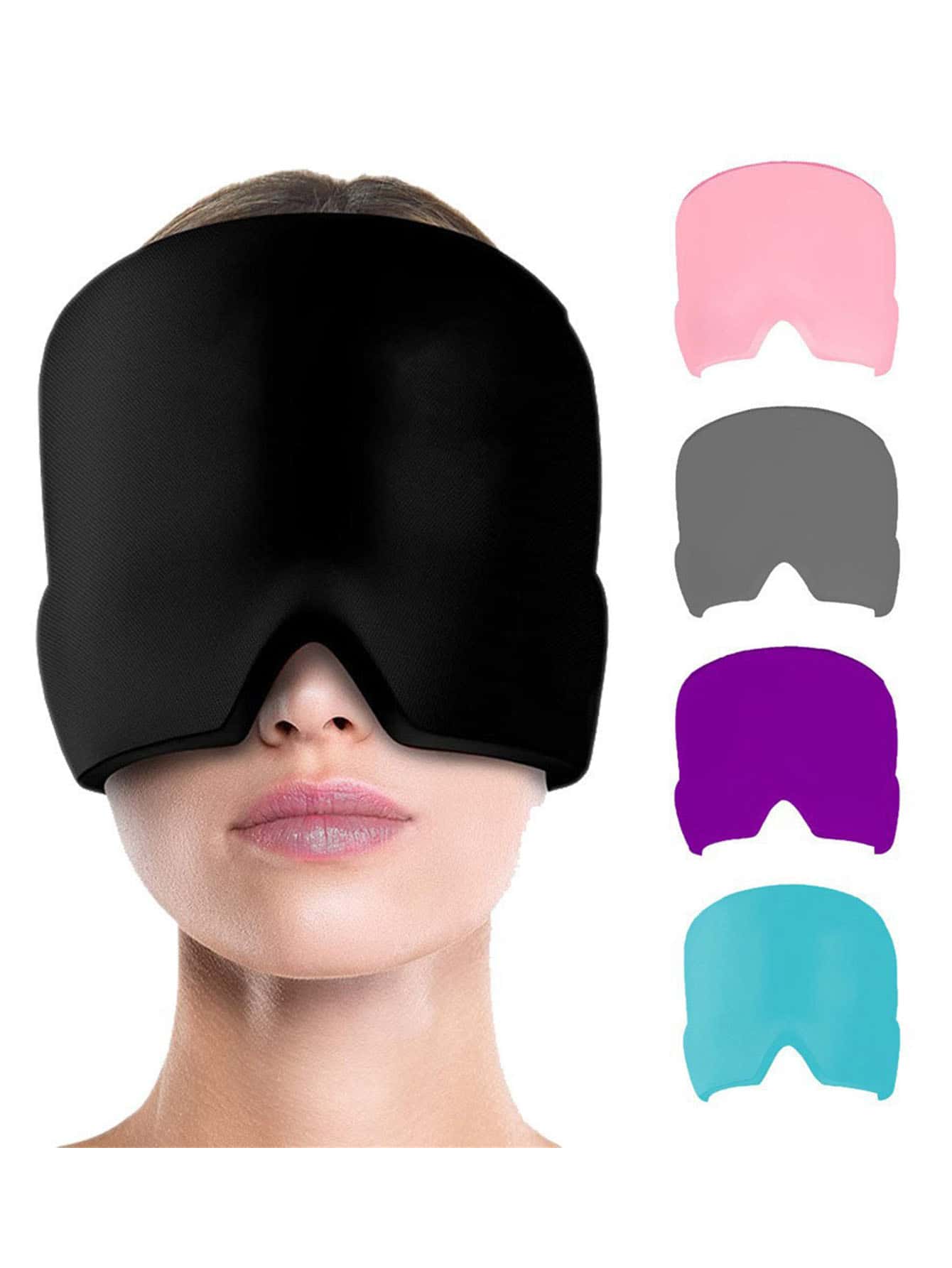 1pc Cooling Gel Ice Pack Hat, Cold Compress Sleep Head Cap Eye Mask, Gel Ice Pack Head & Eye Cooling Cap, Temperature Lowering Hot/Cold Therapy Head Cover