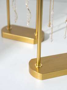 1 Piece Of Light Luxury Metal Jewelry Display Rack, Earring Display Rack, Simple Earring Display Prop, Jewelry Storage Rack Gifts For Women - Gold - View 5