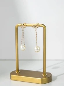 1 Piece Of Light Luxury Metal Jewelry Display Rack, Earring Display Rack, Simple Earring Display Prop, Jewelry Storage Rack Gifts For Women - Gold - View 7