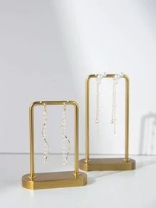 1 Piece Of Light Luxury Metal Jewelry Display Rack, Earring Display Rack, Simple Earring Display Prop, Jewelry Storage Rack Gifts For Women - Gold - View 4