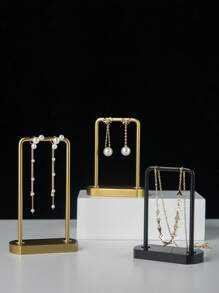 1 Piece Of Light Luxury Metal Jewelry Display Rack, Earring Display Rack, Simple Earring Display Prop, Jewelry Storage Rack Gifts For Women - Gold - View 1