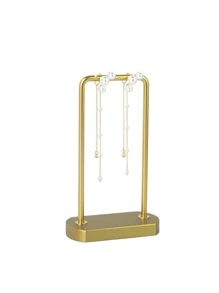 1 Piece Of Light Luxury Metal Jewelry Display Rack, Earring Display Rack, Simple Earring Display Prop, Jewelry Storage Rack Gifts For Women - Gold - View 10