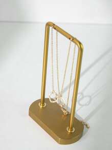 1 Piece Of Light Luxury Metal Jewelry Display Rack, Earring Display Rack, Simple Earring Display Prop, Jewelry Storage Rack Gifts For Women - Gold - View 9