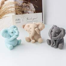 不聽話的大象蠟燭矽膠模具，可愛動物石膏肥皂製作工具，裝飾品禮品