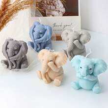 不聽話的大象蠟燭矽膠模具，可愛動物石膏肥皂製作工具，裝飾品禮品