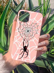 1pc Colorful Spider Web Printed Phone Case Compatible With Iphone - Multicolor - View 2