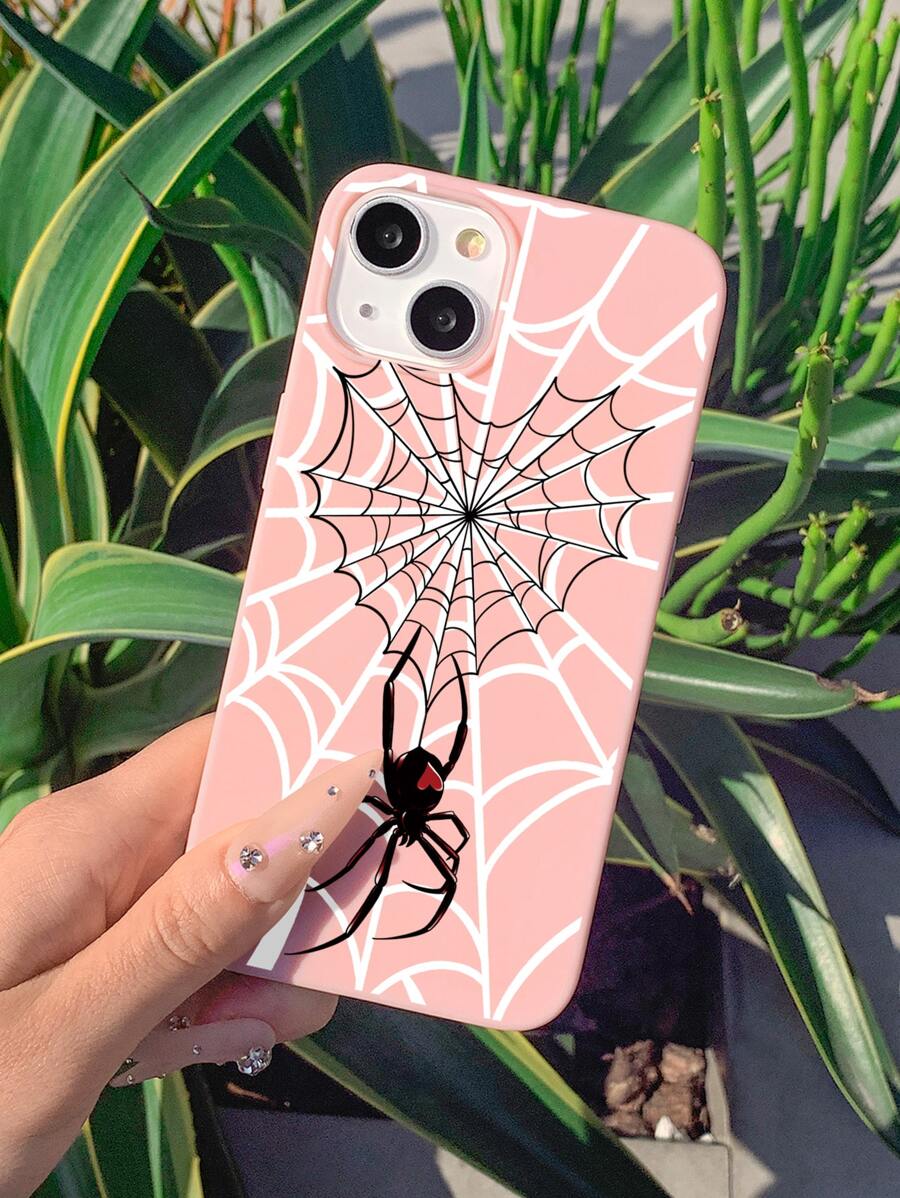 1入組彩色蜘蛛網圖案手機殼適用於iphone - 彩色 - 查看 1