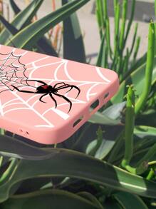 1pc Colorful Spider Web Printed Phone Case Compatible With Iphone - Multicolor - View 3