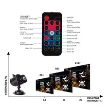 FORKODA Christmas Projector Lights, Remote Control 2-in-1 HD LED, 16 Slides 10 Colors (Ocean Wave & Patterns) Waterproof Indoor Outdoor Lights for Holiday Xmas Party Garden Landscape Decorations