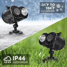 FORKODA Christmas Projector Lights, Remote Control 2-in-1 HD LED, 16 Slides 10 Colors (Ocean Wave & Patterns) Waterproof Indoor Outdoor Lights for Holiday Xmas Party Garden Landscape Decorations