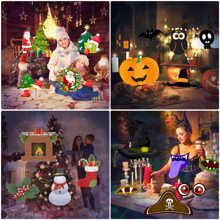 FORKODA Christmas Projector Lights, Remote Control 2-in-1 HD LED, 16 Slides 10 Colors (Ocean Wave & Patterns) Waterproof Indoor Outdoor Lights for Holiday Xmas Party Garden Landscape Decorations