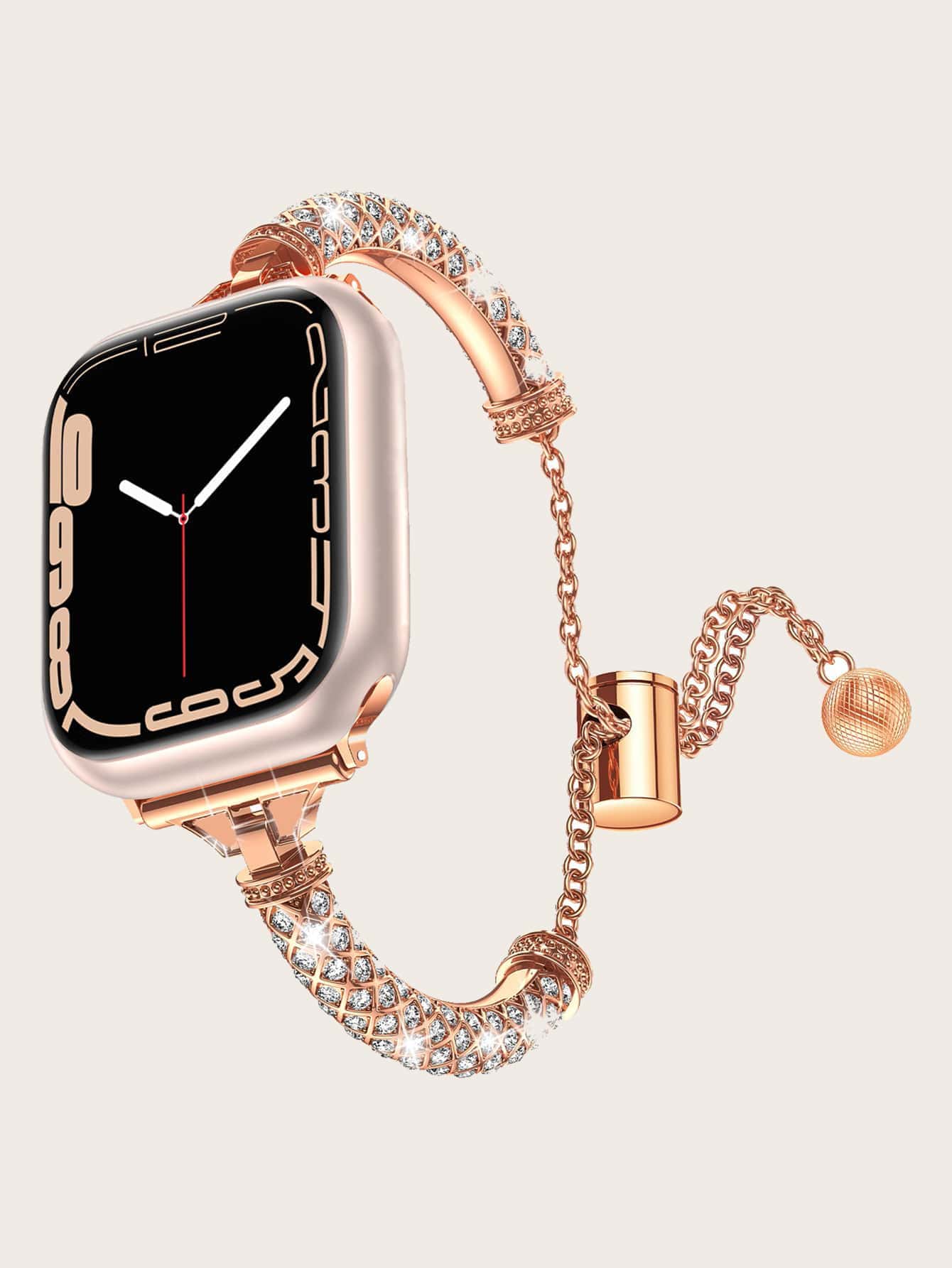 1 chiếc tương thích với dây đeo đồng hồ Apple Watch dành cho nữ, vòng tay kim loại mỏng tinh tế với dây đeo thông minh đính đá Rhinestone, tương thích với Apple Watch 38/40/41/42/44/45/46/49mm, tương thích với Apple Watch Series Ultra/SE/10/9/8/7/6/5/4/3/2/1, có thể điều chỉnh độ dài mà không cần dụng cụ, vòng tay kim loại dễ thương và chu đáo dành cho doanh nhân, có thể kết hợp với mọi trang phục, cũng có thể làm quà tặng sinh nhật cho bạn gái hoặc quà tặng ngày lễ tình nhân