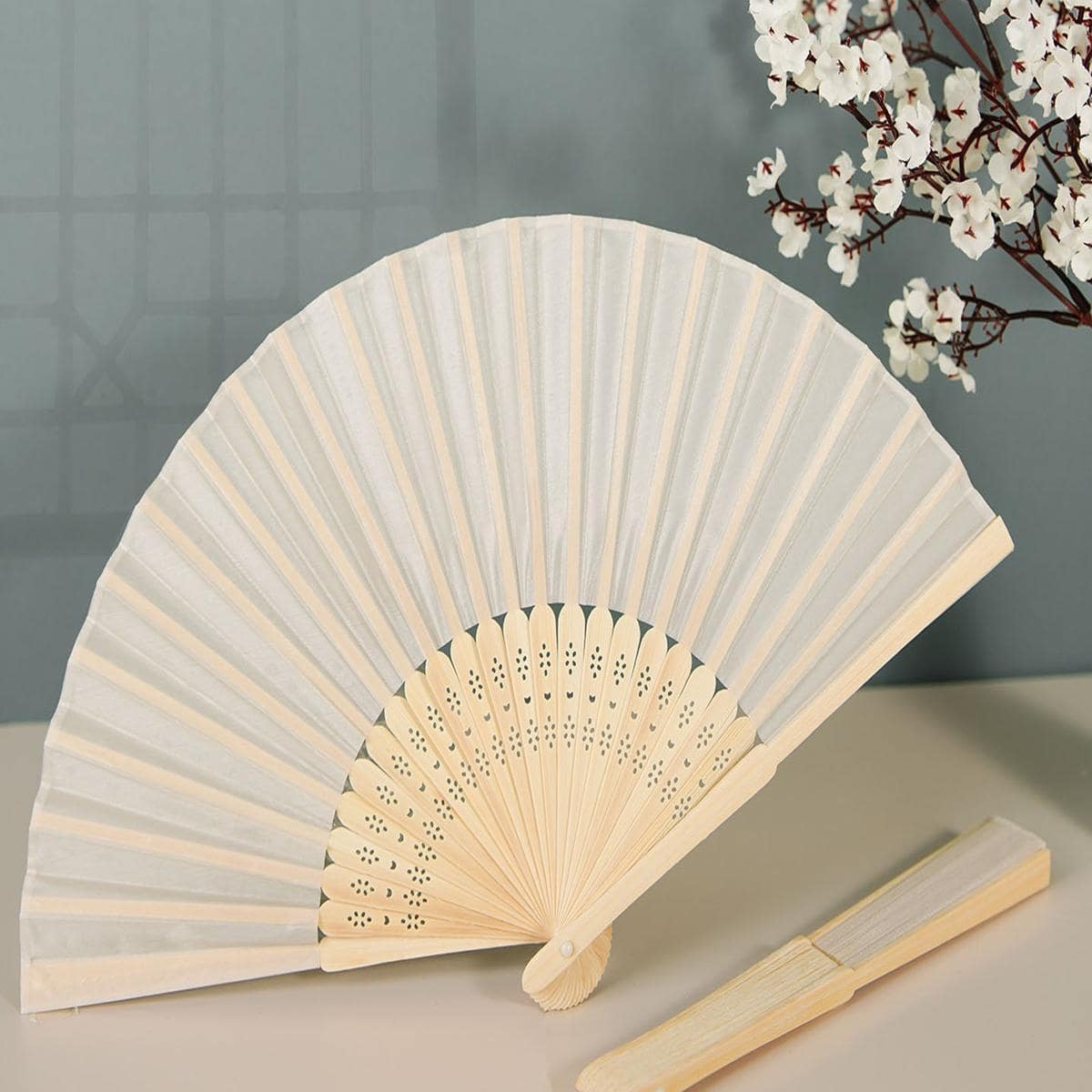 10/5/2pcs & 1pc Wedding/Party Oil Paper Folding Hand Fans