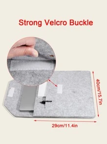 15.6 Inch Wool Felt Laptop Sleeve Bag Case For Air/Pro, Also Suitable For Matebook Or Power Mini Pack With Mouse Pad - Grey - View 3