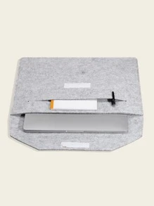 15.6 Inch Wool Felt Laptop Sleeve Bag Case For Air/Pro, Also Suitable For Matebook Or Power Mini Pack With Mouse Pad - Grey - View 2