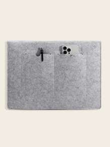 15.6 Inch Wool Felt Laptop Sleeve Bag Case For Air/Pro, Also Suitable For Matebook Or Power Mini Pack With Mouse Pad - Grey - View 5