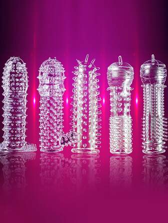 5Pcs Silicone Condom Transparent Erotic Condoms Useful Sex Toy For Men Random Model