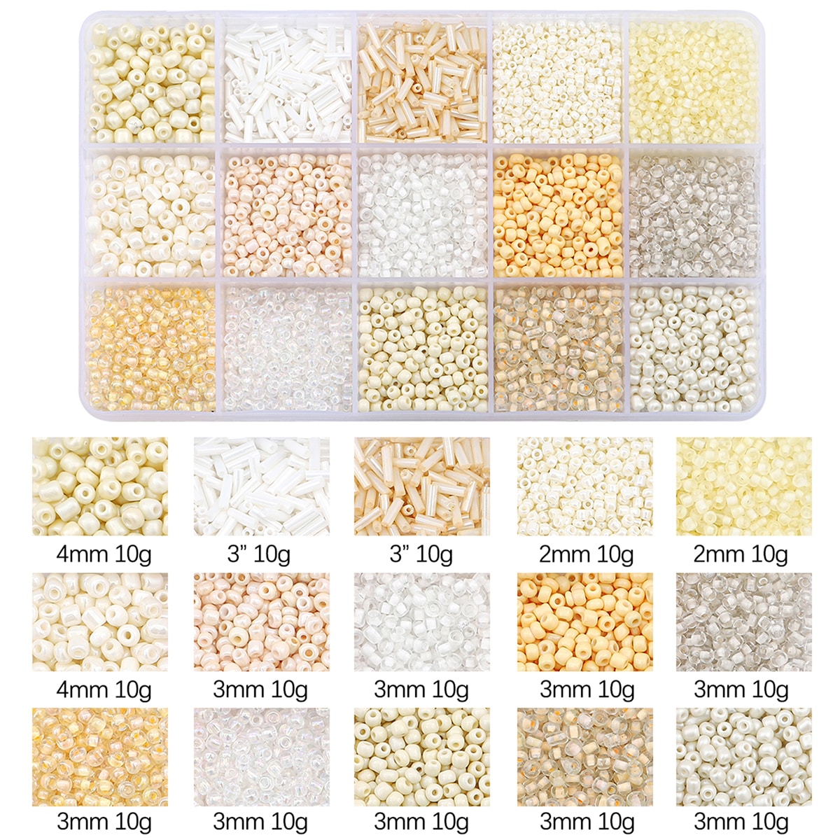 15 griglie beige decorativo tubo perline con buco per Mestiere DIY Braccialetti , Collane , Gioielli creazione