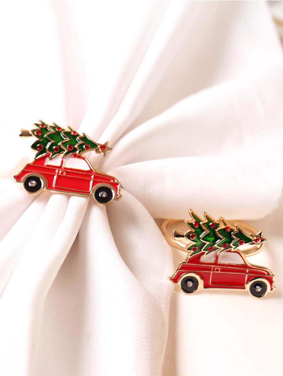 6 cái Giáng sinh Loạt Đầy màu sắc Lễ hội Khách sạn Nhà nông Nhà  Lễ cưới Buổi tiệc Bàn Trang trí Nhẫn , Hợp kim kẽm Ô tô/xe hơi & Cây thông noel Nhẫn Khăn Ăn - Nhiều màu - Xem 1