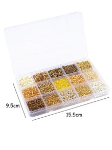 15格裝飾黃色珠子抹胸帶洞適用於手工手環項鍊珠寶製作