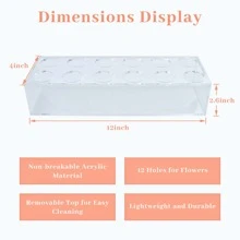 Rectangular Acrylic Flower Vase,Home Decor,Flower Vase,Centerpiece,Table Decor Room Decor Glass Vase - Clear - View 4