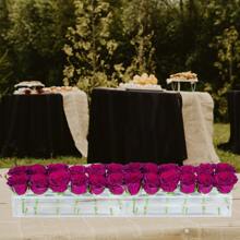 亚克力长方形花瓶 - 长方形花瓶 - 家居装饰婚礼透明花瓶（不含花）