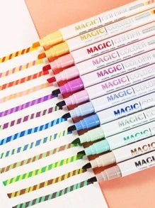 双头变色荧光记号笔绘画美术用品套装，适合学生使用