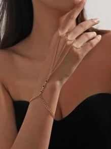 1 Miếng Đúng mốt Tối giản Trang trí ngôi sao Chuỗi vòng tay Có nhẫn Đối với phụ nữ , Thích hợp Đối với Kỳ nghỉ , Buổi tiệc Và Thu thập - Vàng - Xem 1