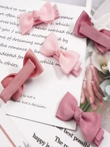 20pcs Girls Bow Decor Polyester Hair Clip - Camel - View 6