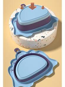 嬰兒洗臉盆,便攜式兒童洗屁股盆耐用洗腳盆可愛的嬰兒小桶加厚洗澡桶帶掛鉤孔,適用於嬰兒兒童旅行家庭 - 粉色 - 查看 6