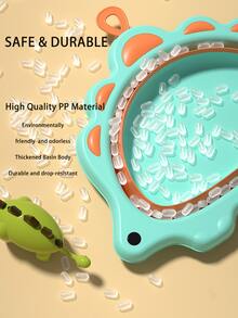 嬰兒洗臉盆,便攜式兒童洗屁股盆耐用洗腳盆可愛的嬰兒小桶加厚洗澡桶帶掛鉤孔,適用於嬰兒兒童旅行家庭 - 粉色 - 查看 2