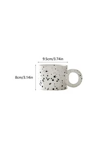 1 taza de arcilla azul marino, taza de cerámica para el desayuno con diseño creativo para café - Blanco y Negro - Ver 8