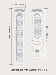 Dây đeo viền hoa hình lưỡi liềm trong suốt Tpu thời trang Tương thích với Samsung Galaxy Watch 4/5/6 - Trong sáng - Xem 3