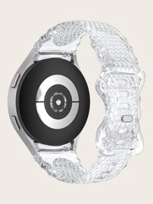 Dây đeo viền hoa hình lưỡi liềm trong suốt Tpu thời trang Tương thích với Samsung Galaxy Watch 4/5/6 - Trong sáng - Xem 2