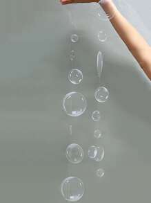 1入組白色PVC泡泡圈花環，帶美人魚和鮮花，適合派對裝飾、兒童淋浴和生日用品 - 無色 - 查看 5