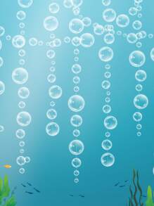 1入組白色PVC泡泡圈花環，帶美人魚和鮮花，適合派對裝飾、兒童淋浴和生日用品 - 無色 - 查看 2