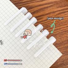 3pcs Cartoon Black Erasable Gel Pen, 0.5mm Creative Writing Pen, Stress Relief - Purple - View 4