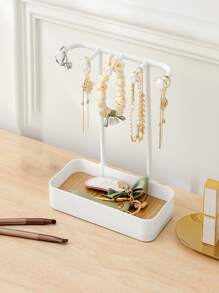 1pc Jewelry Organizer Hanging Holder For  Necklaces Rings Earrings Display Stand - White - View 1