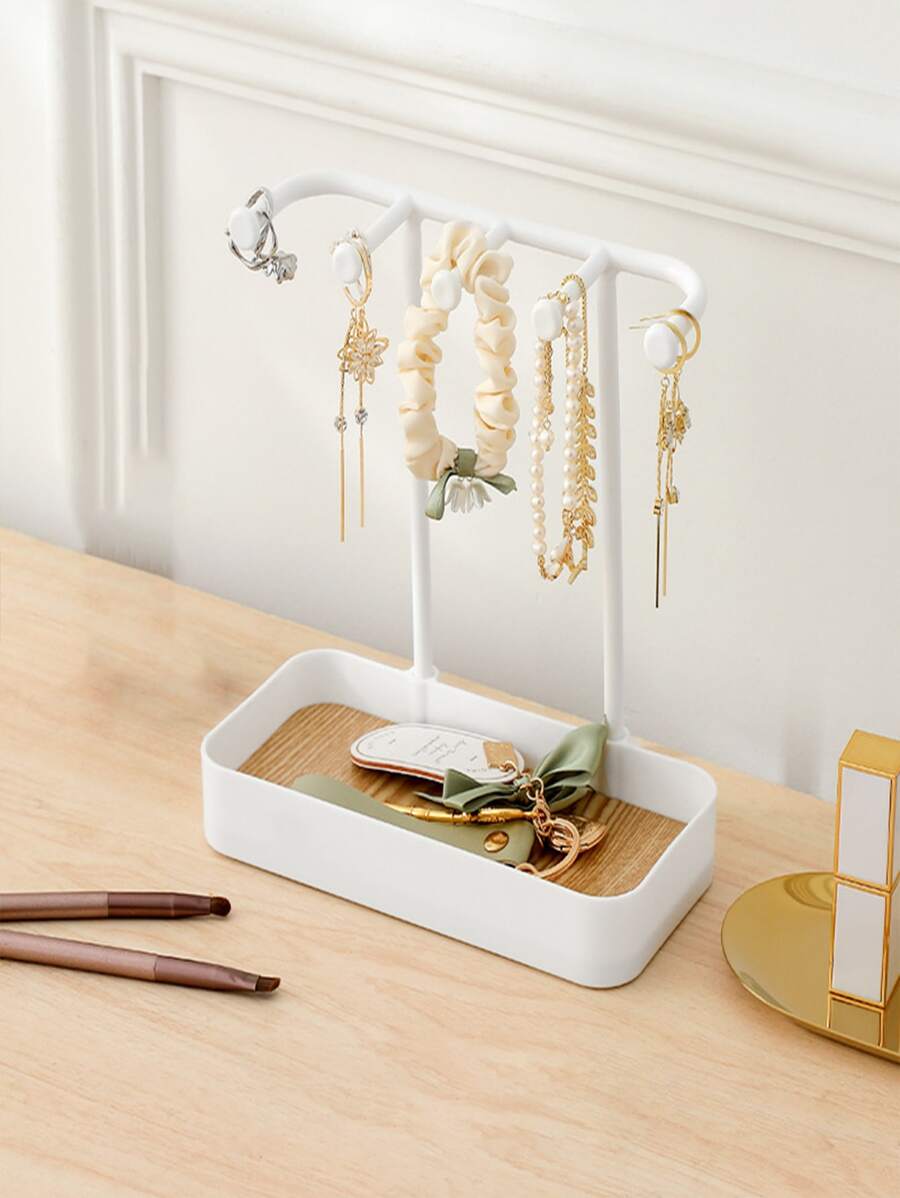 1pc Jewelry Organizer Hanging Holder For  Necklaces Rings Earrings Display Stand - White - View 1