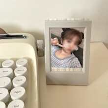 Ins Kẹo màu Nhựa Polaroid Khung ảnh , 3-inch Mini Hình chụp , Theo chiều dọc Hình chụp Đứng & Ví thẻ - Xám - Xem 1