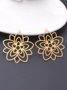 6入組花朵形狀耳環DIY首飾吊墜 - 金色 - 查看 2