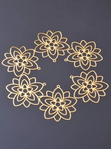 6入組花朵形狀耳環DIY首飾吊墜 - 金色 - 查看 1