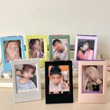 Ins Kẹo màu Nhựa Polaroid Khung ảnh , 3-inch Mini Hình chụp , Theo chiều dọc Hình chụp Đứng & Ví thẻ - Xám - Xem 4